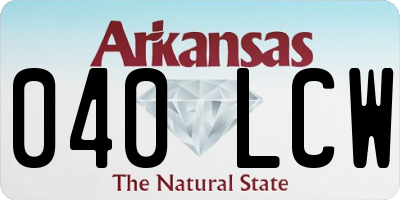 AR license plate 040LCW