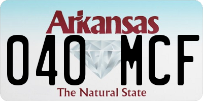 AR license plate 040MCF