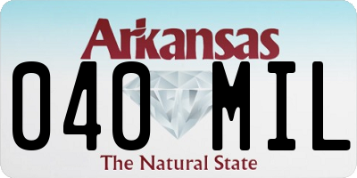 AR license plate 040MIL