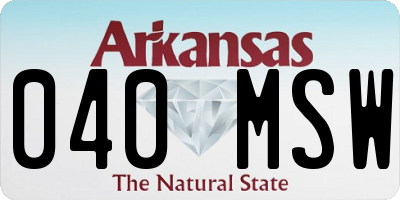 AR license plate 040MSW