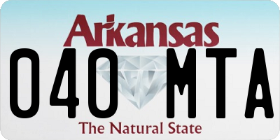 AR license plate 040MTA