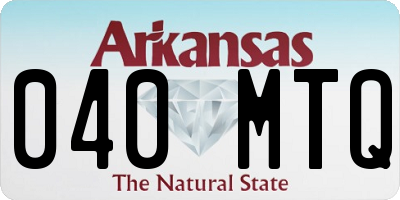 AR license plate 040MTQ