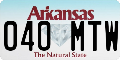 AR license plate 040MTW