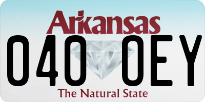 AR license plate 040OEY