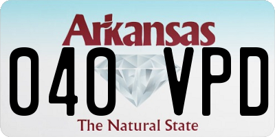 AR license plate 040VPD