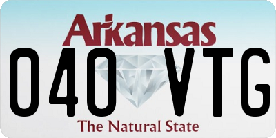 AR license plate 040VTG