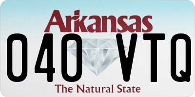 AR license plate 040VTQ