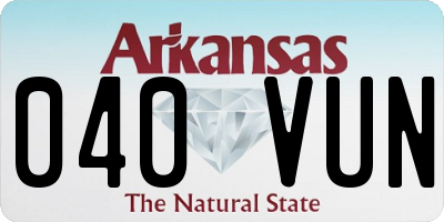 AR license plate 040VUN