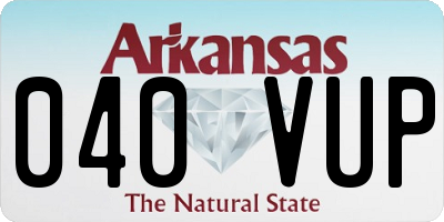 AR license plate 040VUP