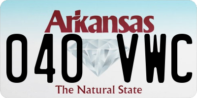 AR license plate 040VWC