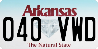 AR license plate 040VWD