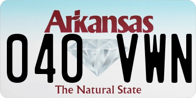 AR license plate 040VWN