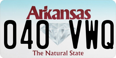 AR license plate 040VWQ