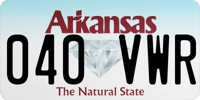 AR license plate 040VWR