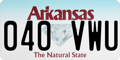 AR license plate 040VWU