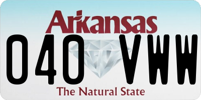 AR license plate 040VWW
