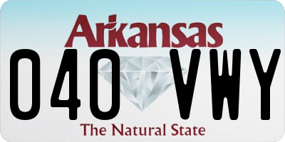 AR license plate 040VWY