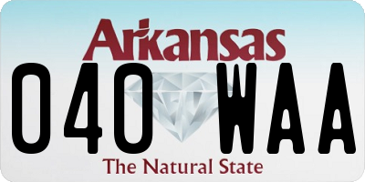 AR license plate 040WAA