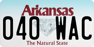 AR license plate 040WAC