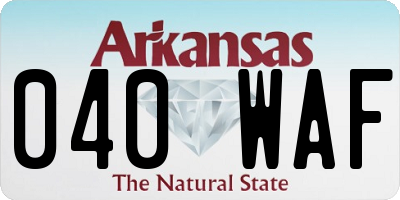AR license plate 040WAF