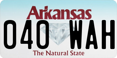 AR license plate 040WAH