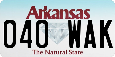 AR license plate 040WAK