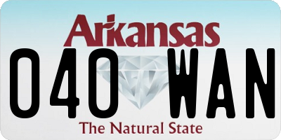 AR license plate 040WAN