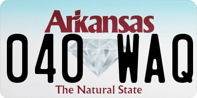 AR license plate 040WAQ
