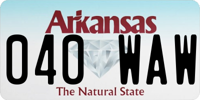 AR license plate 040WAW