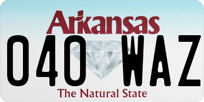AR license plate 040WAZ