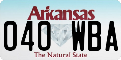 AR license plate 040WBA