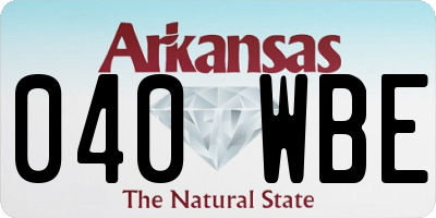 AR license plate 040WBE