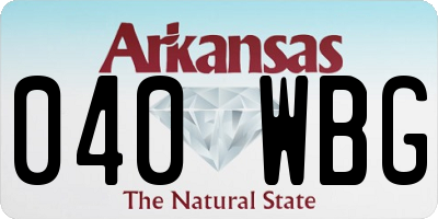 AR license plate 040WBG