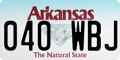AR license plate 040WBJ