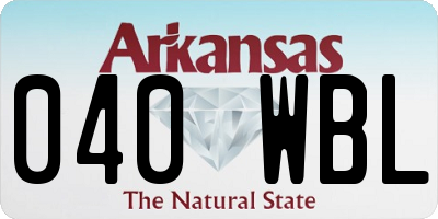 AR license plate 040WBL