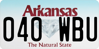 AR license plate 040WBU