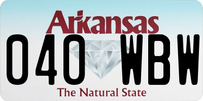 AR license plate 040WBW