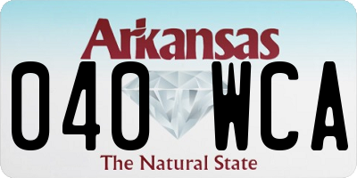 AR license plate 040WCA