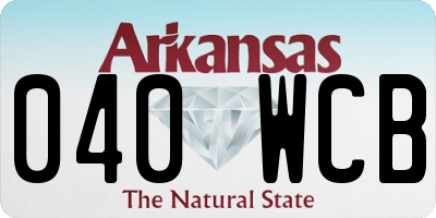 AR license plate 040WCB