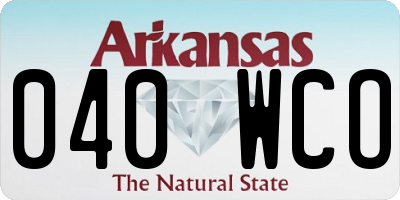 AR license plate 040WCO