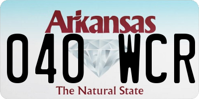 AR license plate 040WCR