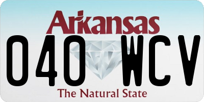AR license plate 040WCV
