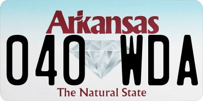 AR license plate 040WDA