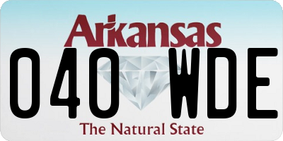 AR license plate 040WDE