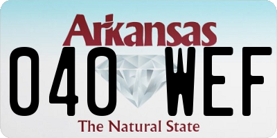 AR license plate 040WEF