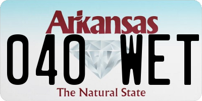 AR license plate 040WET