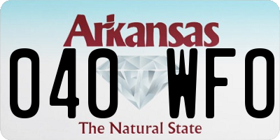 AR license plate 040WFO
