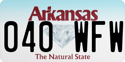 AR license plate 040WFW