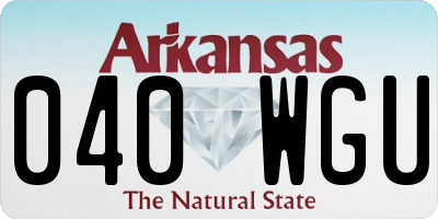 AR license plate 040WGU