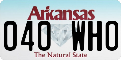 AR license plate 040WHO